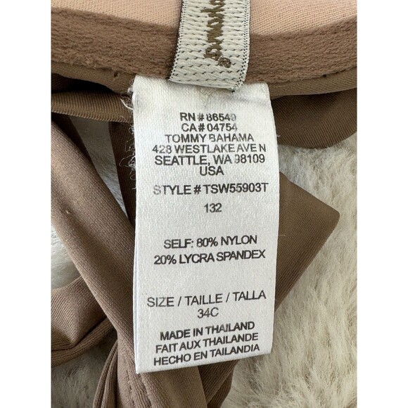Tommy Bahama Underwire Cup Halter Bra Brown Swimsuit Bikini Top Womens Size 34C - Picture 5 of 5